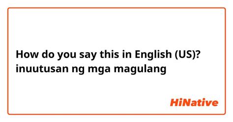 magulang in English .